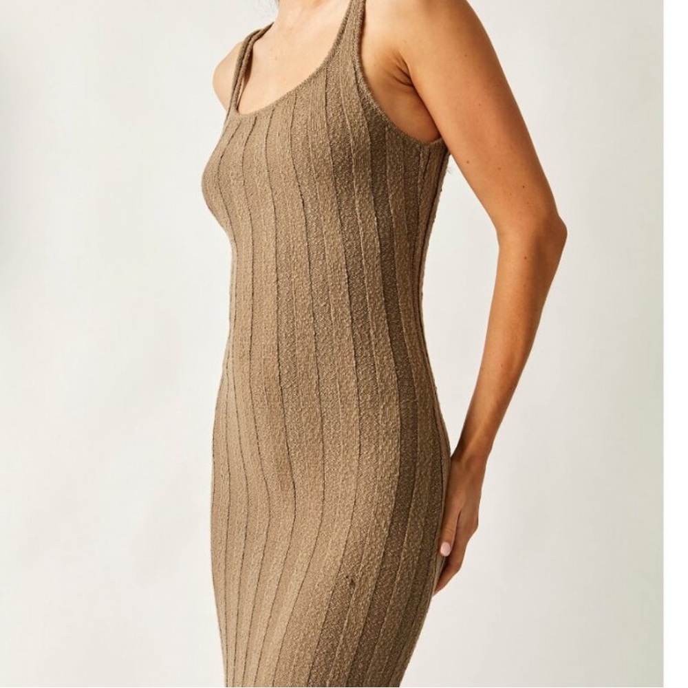NWT Free People Santos Sweater Midi Dress in Olive Stone - Size L - Picture 4 of 6
